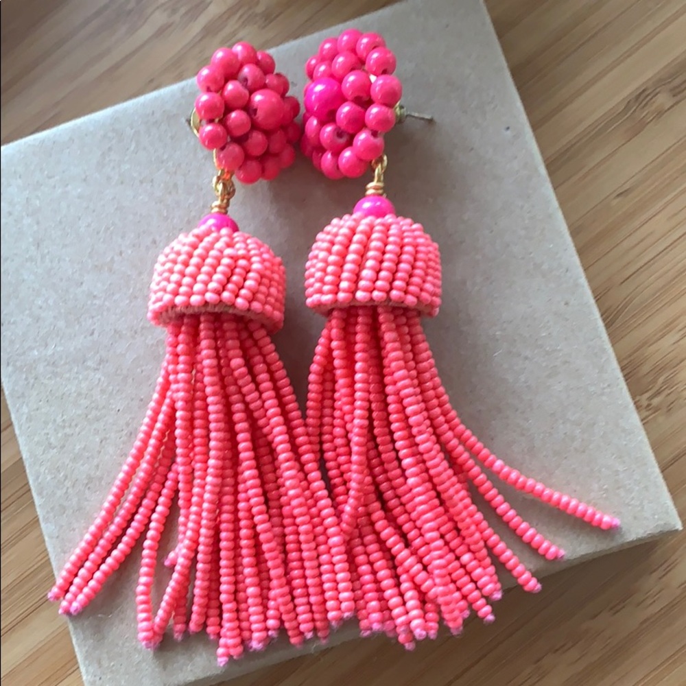 Pink Fringe Earrings